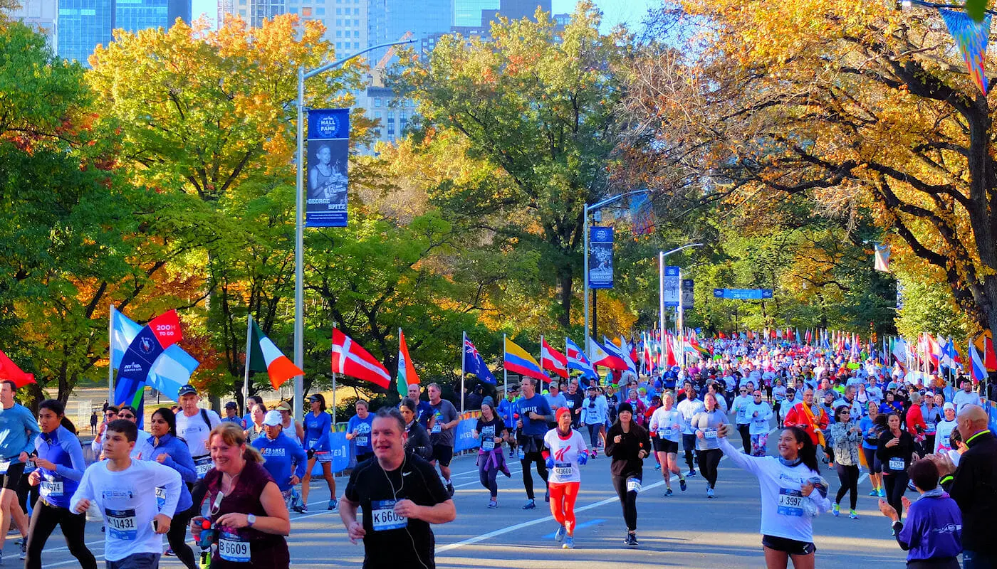 La maraton de Nueva York - Participantes en Central Park