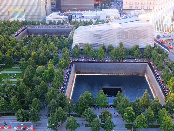 Monumento del 11-S en Nueva York - Desde arriba