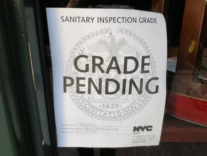 Higiene en los restaurantes de Nueva York - pendiente de calificacion
