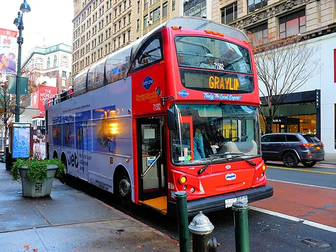 Bus turístico de Nueva York - Gray Line rojo