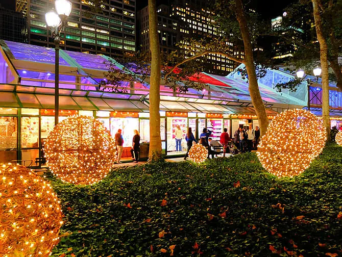 Mercados navideños en Nueva York - Bryant Park
