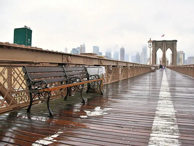 La lluvia en Nueva York - Brooklyn Bridge
