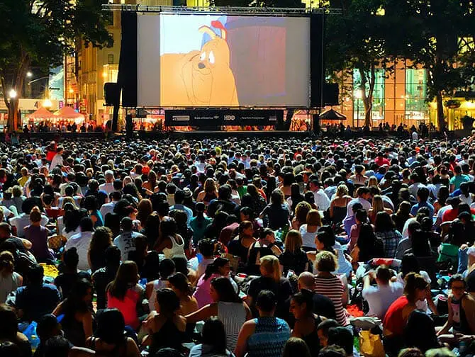 Bryant Park en Nueva York - Cine gratuito