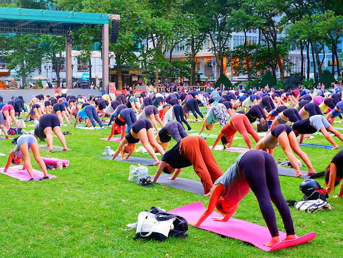 Bryant Park en Nueva York - Yoga