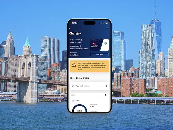 Comprar una eSIM para los EE.UU con datos, llamadas y SMS