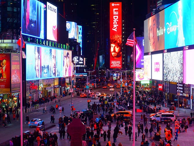 Rutas a pie por Nueva York- Night Tour Times Square