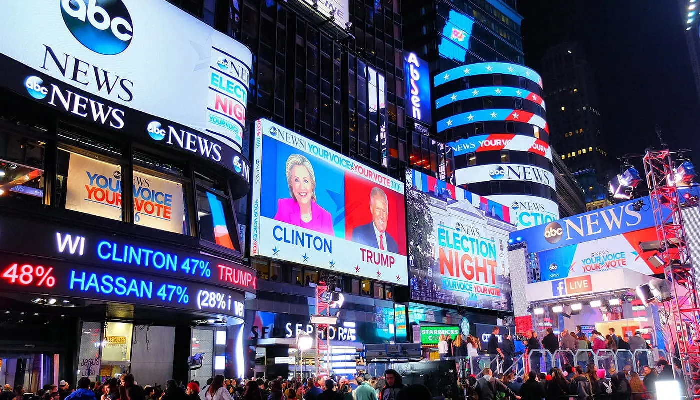 Elecciones estadounidenses en Nueva York - Times Square