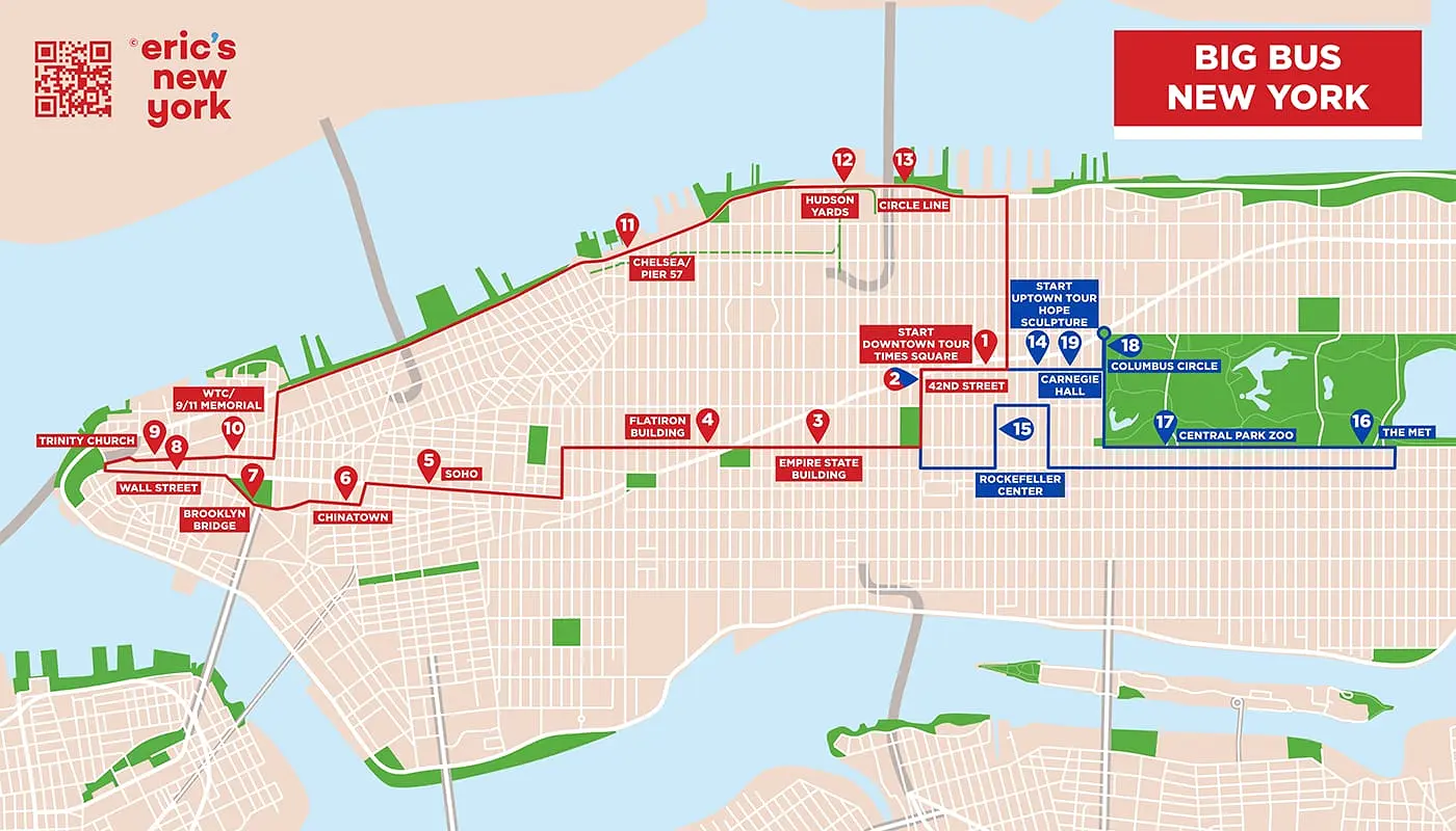 Big Bus en Nueva York - Mapa