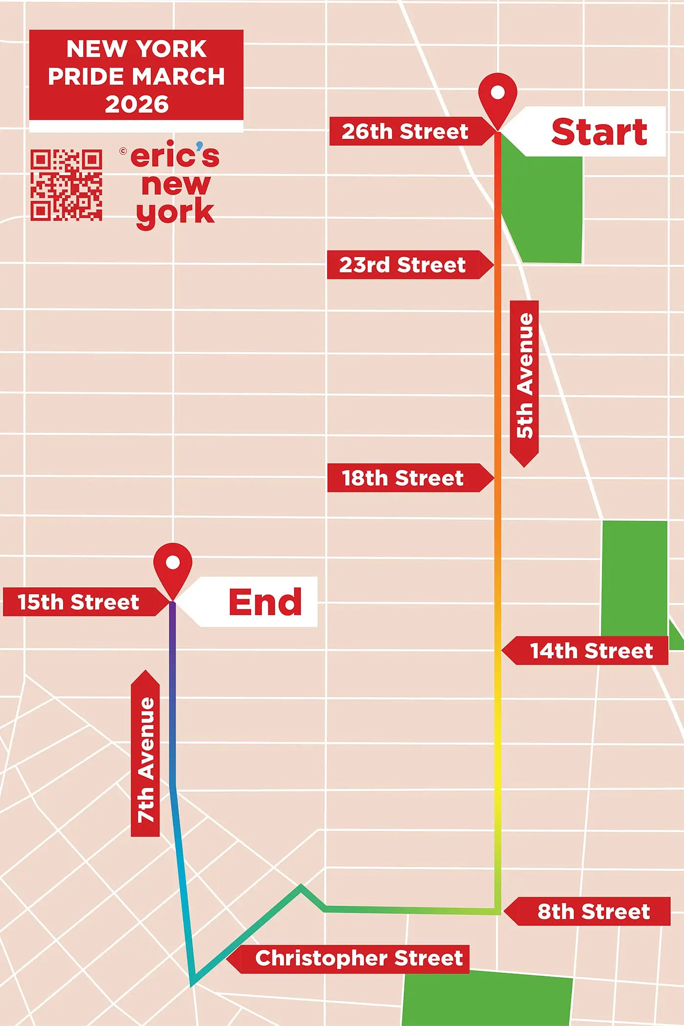 New York Pride - Mapa de la ruta 2026