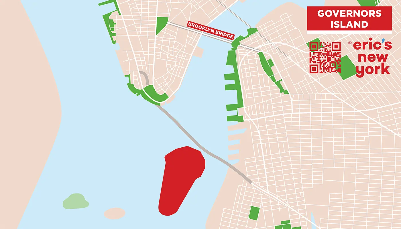 Governors Island en Nueva York - Mapa Gratuito