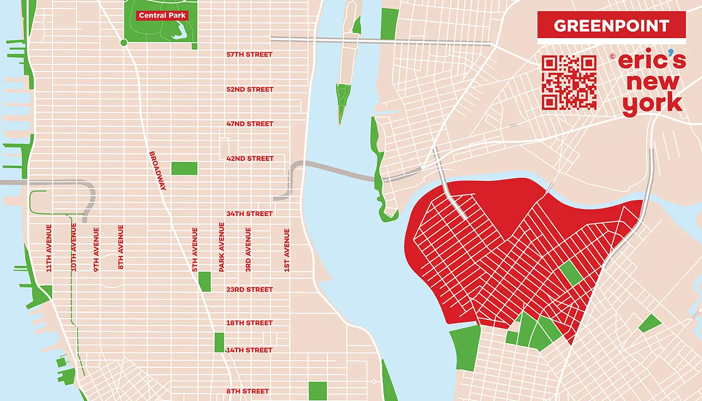 Greenpoint en Nueva York - Mapa Gratuito