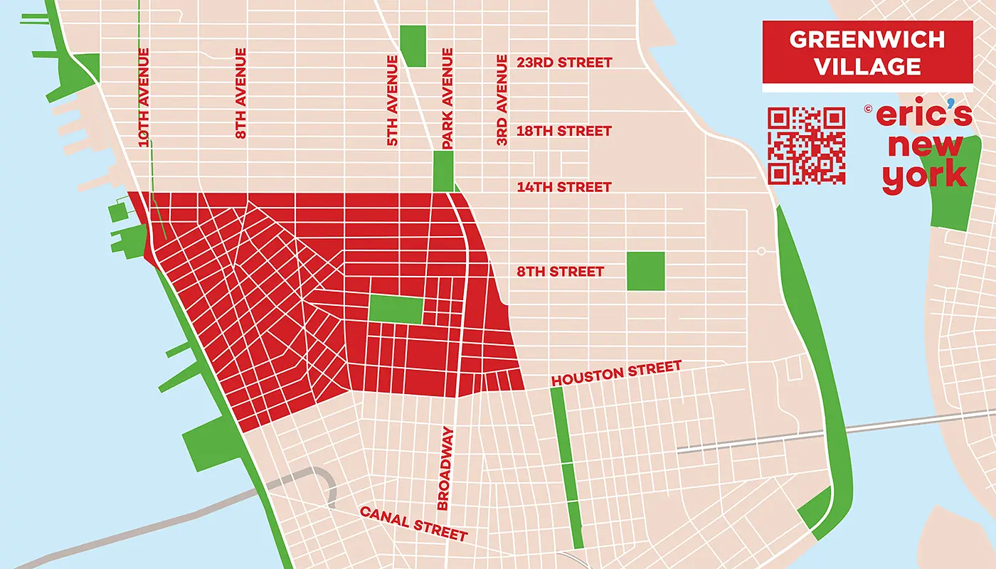 Greenwich Village in New York Free Map
