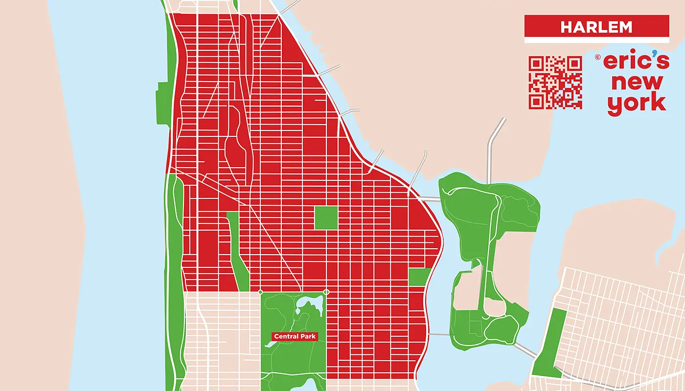 Harlem en Nueva York - Mapa Gratuito