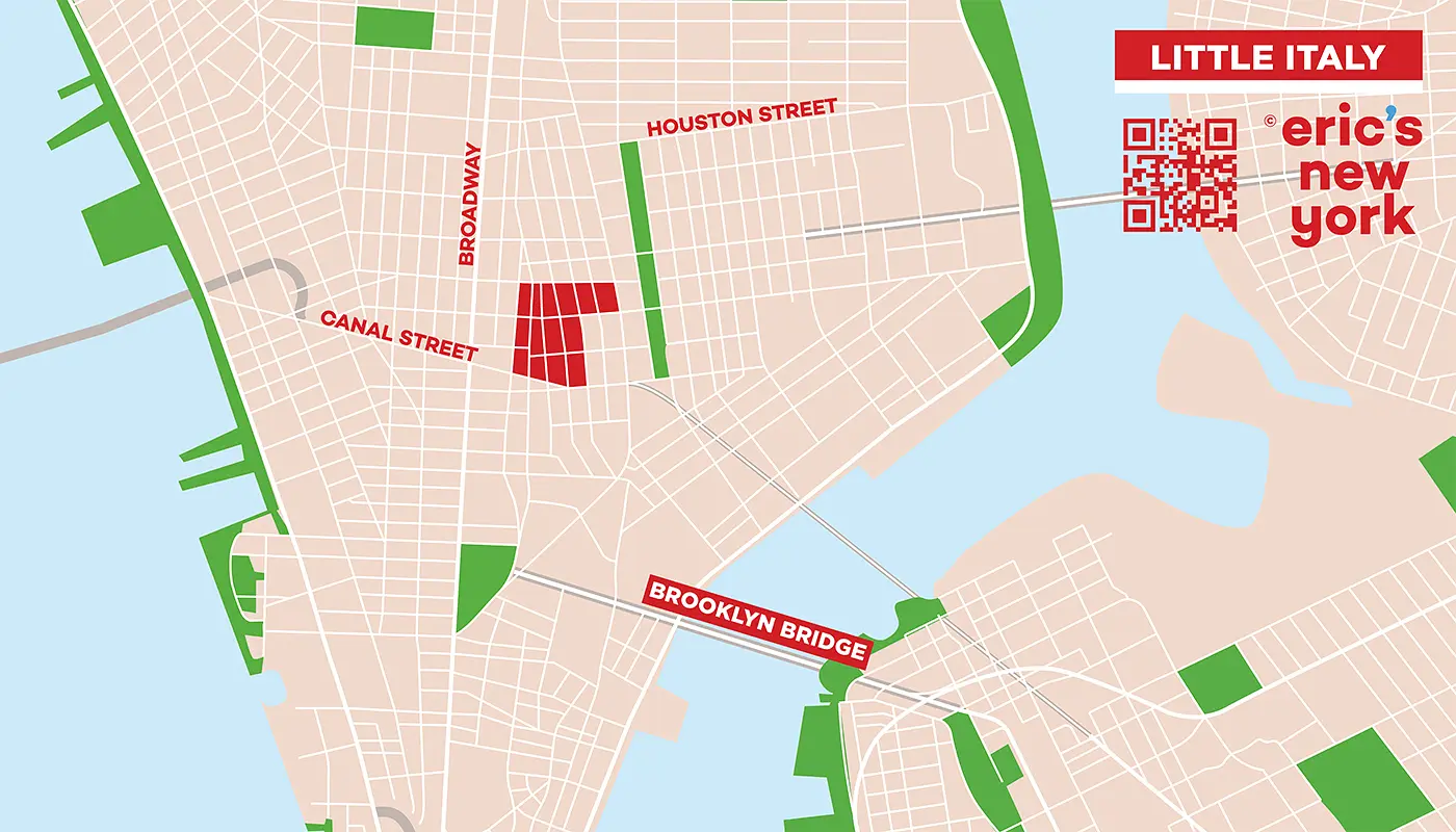 Little Italy en Nueva York - Mapa Gratuito