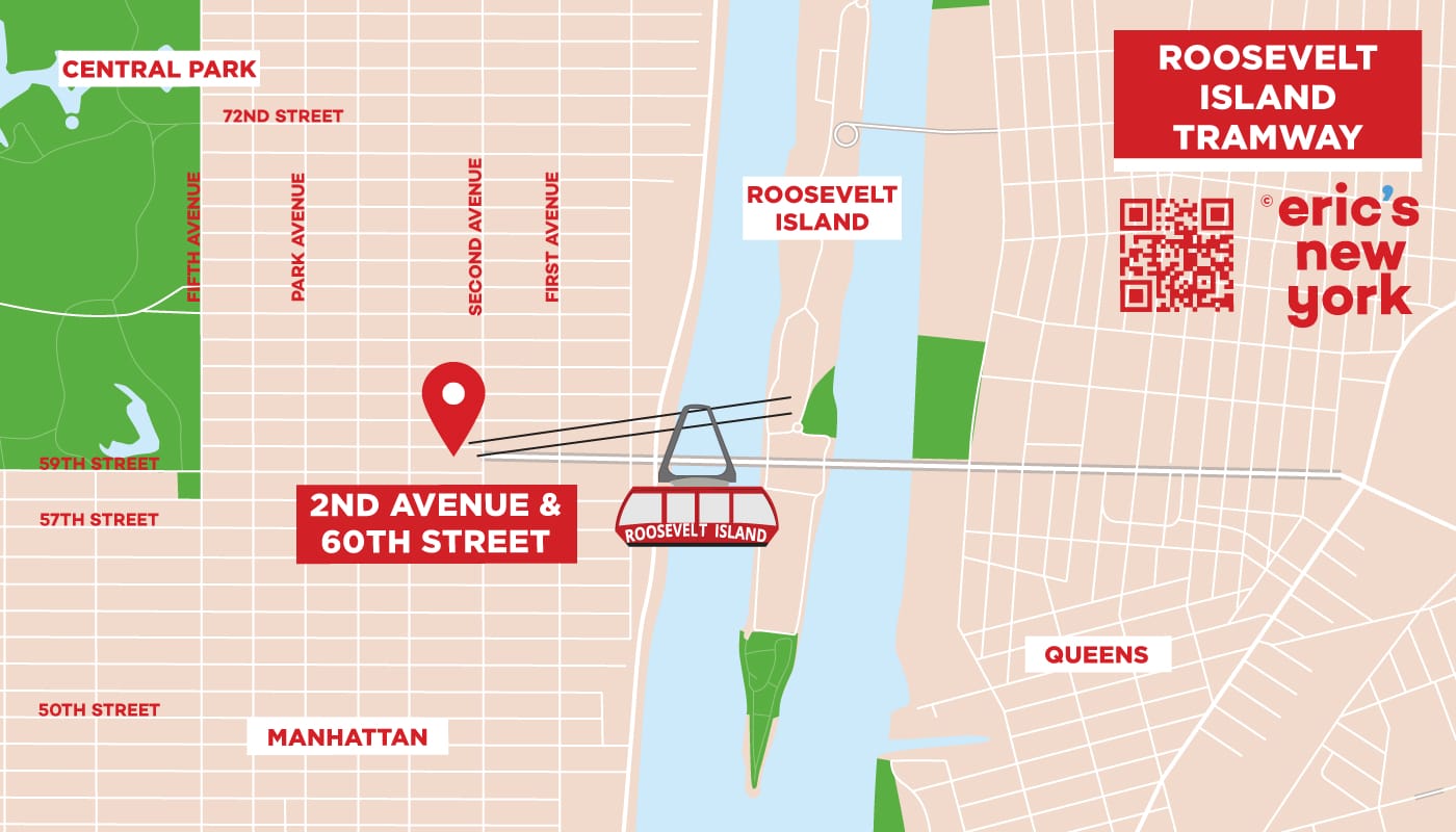 Roosevelt Island Tram en Nueva York - Mapa