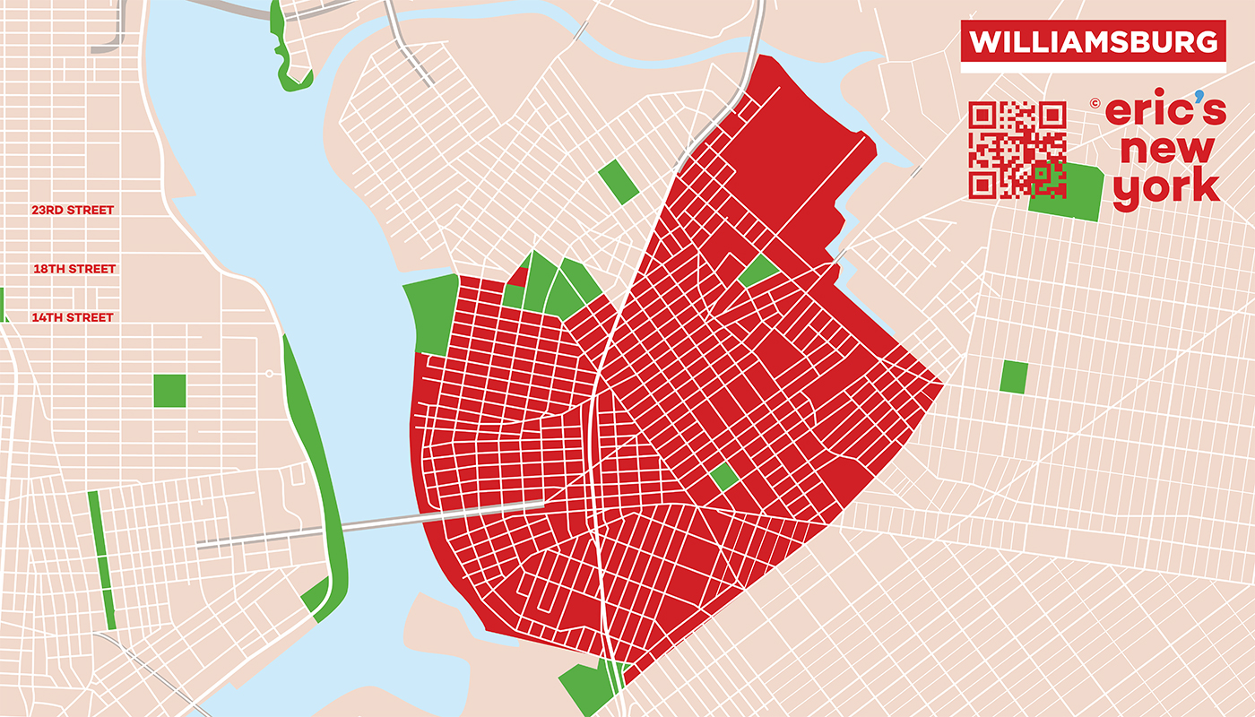 Williamsburg en Nueva York - Mapa Gratuito